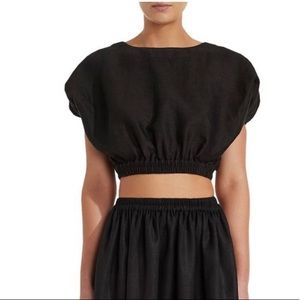 Matteau Linen Cropped Cocoon Blouse Top